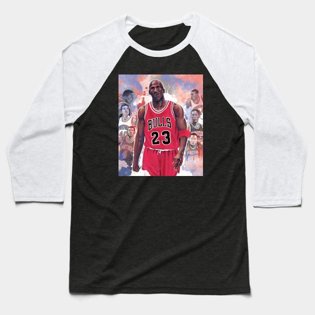 BASKETBALLART - THE MOMENT MJ Baseball T-Shirt by JORDAN-ART23